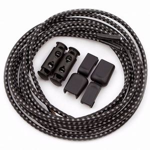 <b>Elastic</b> No Tie Shoe <b>Laces</b> Round Bungee Locking System Polyester Shoelace for Sport Shoe - Product Image 1