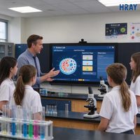 Tableau interactif anti-reflet HRAY 86 pouces, extensible, pour cours de sciences à l'école primaire, démonstration, OEM ODM