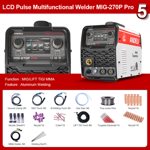 ANDELI 220V LCDスクリーン ダブルパルス MIG/リフトTIG/MMA スプールガン対応 半自動アルミMIG溶接機 - Product Image 6