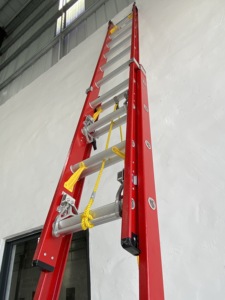 Échelle télescopique en fibre de verre <span class=keywords><strong>isolée</strong></span> certifiée EN131 35 kV, légère, non conductrice, en FRP, pour électricien - Product Image 4
