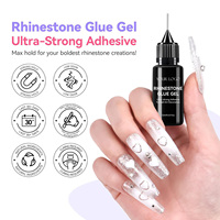 Bouteille de colle liquide UV LED non toxique pour strass de nail art, adhésif ultra-résistant longue durée (plus de 30 jours), pour fabrication OEM/ODM et marque privée