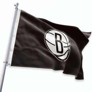 Drapeau de l'équipe 100% drapeau en polyester personnalisé 3x5 Promotion extérieure logo de sérigraphie grand grand drapeau de filets de Brooklyn personnalisé <span class=keywords><strong>NBA</strong></span> - Product Image 1