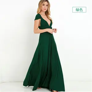 Vestidos largo工場高品質ホット販売マルチウェアストリングクロスバックレスセクシー包帯ドレスロングドレスガウン