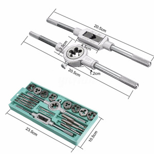 Juego <span class=keywords><strong>de</strong></span> 20 piezas <span class=keywords><strong>de</strong></span> sistema métrico británico, roscado <span class=keywords><strong>de</strong></span> aleación <span class=keywords><strong>de</strong></span> acero, soporte <span class=keywords><strong>de</strong></span> deriva, <span class=keywords><strong>llave</strong></span> <span class=keywords><strong>de</strong></span> troquel - Product Image 3