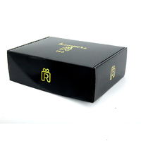 Caja de sombrero con logotipo personalizado, embalaje negro para ropa
