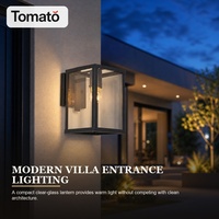 Applique murale extérieure étanche IP65 Tomato Lighting 3000K en laiton et verre vintage, AC 110V-220V pour villa et hôtel
