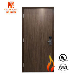 Porte coupe-feu moderne en bois massif avec ouverture latérale et surface finie pour usage hôtelier - Product Image 1
