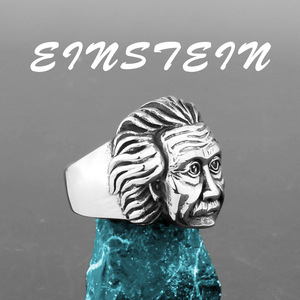 Bague en acier titane de style européen américain rétro Hip Hop bijoux tendance en acier inoxydable pour hommes et femmes pierre naturelle - Product Image 2
