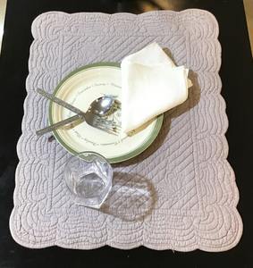 Sets de table rectangulaires en coton matelassés faits main, lavables, style moderne à carreaux, pour cuisine et restaurant - Product Image 2