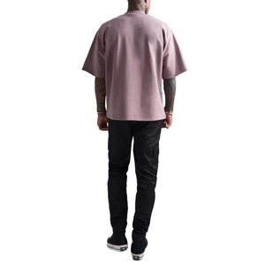 Nouveauté T-shirt personnalisé de qualité supérieure 260 Gsm en coton et élasthanne surdimensionné lourd à manches courtes pour homme - Product Image 2