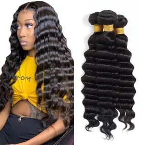 Großhandel brasilia nisches Echthaar-Bündel Loose Deep Wave 11A Grade Raw Cuticle Aligned Remy Haar verlängerungen Echthaar-Bündel