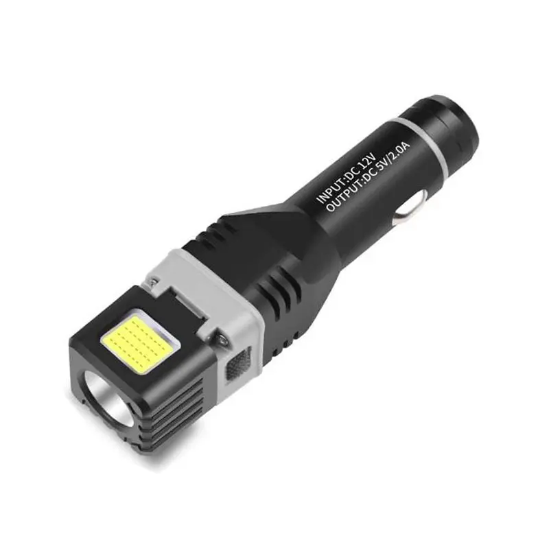 Mini Torch Car Charger Flashlight Rechargeable LED Car Lighter Torch Flashlight