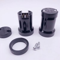 Portalámparas E27 Impermeable IP44, Base de Rosca de Baquelita Negra para Guirnaldas de Luces de Exterior