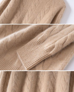 100% кашемировый женский свитер с круглым вырезом, толстый зимний кашемировый трикотажный базовый слой, пуловер, OEM, индивидуальный цвет и размер - Product Image 2