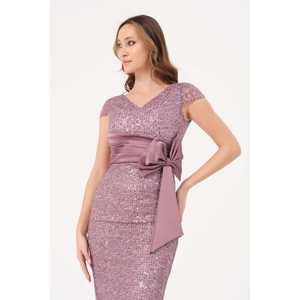 Elegant V-Neck Sheath Prom Dress With <b>Wrap</b> And Tie Satin Fabric Natural Waistline <b>Black</b> Color - Product Image 1