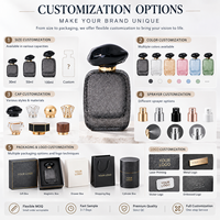 Flacon de parfum en verre personnalisé avec logo, 50 ml, texture glace craquelée, gris anthracite avec capuchon noir brillant, étiquette privée, vente en gros