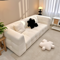 Ensemble de canapés Chesterfield compressés sous vide, design carré Marshmallow italien sans cadre pour petits appartements et villas