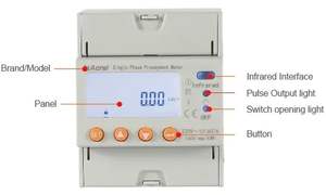 Compteur d'énergie prépayé monophasé Acrel ADL100-EYNK avec communication RS485 Modbus 4G MQTT, contrôle à distance marche/arrêt pour les écoles - Product Image 5
