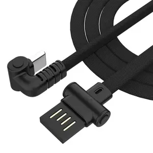 Reversible Pluggable Trend Products 5V Usb C Braided L Shape Gaming USB Data Cables Fast Charging Usb Cable