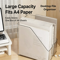 Porte-documents en acrylique transparent, design incliné, organisateur de documents A4, support de bureau, support de livres pour étudiants, rangement de livres de bureau, porte-revues
