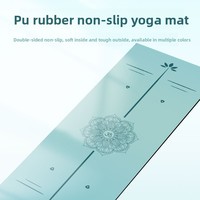Natürliche PU-Yogamatte mit Ausrichtungslinie, Doppelschichtig, Rutschfest, Schweißresistent, Umweltfreundlicher Gummi für Yoga
