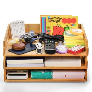 <span class=keywords><strong>Plateau</strong></span> en bambou empilable de 3 pièces, rangement de fichiers, organisateur de <span class=keywords><strong>bureau</strong></span>, adapté aux magazines en papier A4, reçus, fournitures de <span class=keywords><strong>bureau</strong></span> - Product Image 5