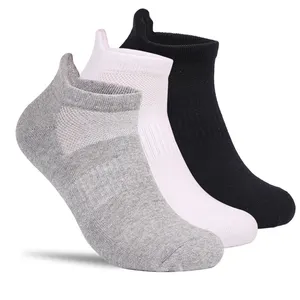 批发透气有机竹棉袜子厂家灰色踝袜纯黑白色压缩跑袜