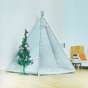 Carpa Piramidal Azul para Niños, Casa de Juegos Interior, Carpa Infantil de Tela Oxford 210D con Tapete Suave y Espacio de Almacenamiento para Juguetes - Product Image 5