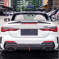 Diffuseur arrière en fibre de carbone G22 pour BMW Série 4 G22 G23 440i Coupé 2021+ Style D avec lumière LED, lèvre de pare-chocs arrière, kit carrosserie