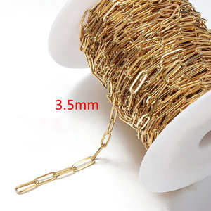 Collier chaîne en acier inoxydable plaqué or 18 carats personnalisé DIY PinGlory, cadeau de mode écologique pour femmes et hommes - Product Image 3
