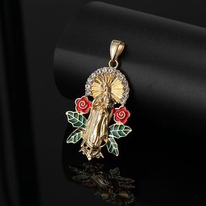 Công Giáo MADONNA Mặt dây chuyền thần thánh 18K mạ vàng cadenas con dije virgencita guadalupe Mặt dây chuyền - Product Image 2