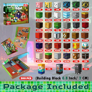 150/200/300 Pezzi Blocchi Magnetici per Bambini per Scuola Giocattolo Magnetico 3D Casa Oscura Blocchi da Costruzione Il <span class=keywords><strong>Mio</strong></span> <span class=keywords><strong>Mondo</strong></span> Set di Blocchi Fai-da-Te Regalo di Natale - Product Image 2