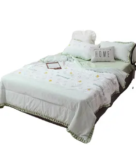 Goedkope Vlakte Lakens Polyester Bed Dekbedovertrek Set Microfiber Baby Dekbed Set