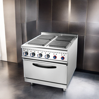 Cuisinière électrique à 4 plaques chauffantes avec four Nouvel équipement de cuisine en acier inoxydable pour restaurants hôtels magasins d'alimentation au détail
