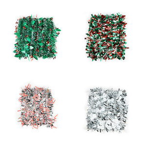 Guirlande de Noël en PVC écologique de 15 pieds avec un style moderne <span class=keywords><strong>et</strong></span> une bordure en ruban pour la décoration intérieure des fêtes - Product Image 1