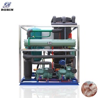 Máquina de Hielo en Tubo Automática ROBIN Industrial de 10 Toneladas, Sistema de Enfriamiento por Agua, Compresor, Bomba de Agua, Alta Productividad, Ahorro de Energía