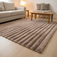 Tapis rectangulaires en fausse fourrure de lapin en polyester, tapis géométriques tuftés fabriqués à la machine, tapis antidérapants pour la maison