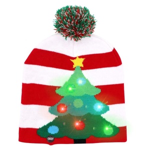 HA CONDOTTO LA Luce-up Di Natale Cappelli di Natale di Natale Babbo Brutto Cappello Berretti Luci Colorate Lampeggianti Cap Per Il Nuovo Anno Decorazione Del Partito - Product Image 3