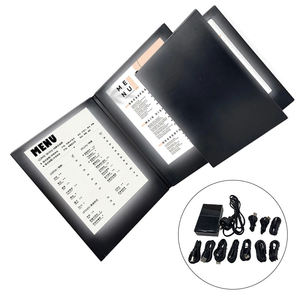 แผง2ไฟ LED หลากสีมี3ช่องหนังสือเมนู A4พร้อมที่จับเมนูแบบ LED - Product Image 1