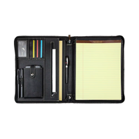 Porte-documents A4 élégant en cuir PU de qualité supérieure avec fermeture éclair, classeur/support de présentation de documents CROSS FAB personnalisé