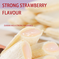 Pain de mie blanc saveur fraise douce et onctueuse, en sachet, avec garnitures crémeuses, 250g – Vente chaude
