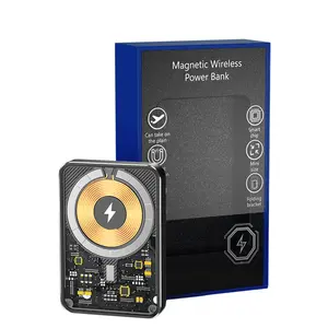 Nouveaux produits électroniques power bank magnétique 15W sans fil charge rapide Type-C PD20W wire charging power bank 10000 mah