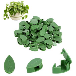 Bâton de soutien pour plantes grimpantes, clips de fixation murale à feuilles vertes simulées pour support de plantes grimpantes - Product Image 1