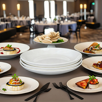 Vente en gros d'usine Hôtel Restaurant Logo personnalisé Blanc Plaine Porcelaine 8.25 pouces Vaisselle Assiettes