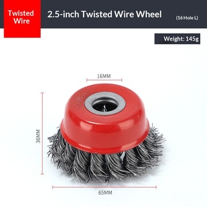 Brosses métalliques torsadées multi-tailles, brosses métalliques en acier inoxydable, brosses métalliques en forme de bol <span class=keywords><strong>pour</strong></span> meuleuses d'angle - Product Image 3