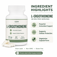 Capsules de L-Ergothionéine en gros pour le bien-être cellulaire quotidien et le soutien antioxydant – Complément en marque blanche OEM ODM