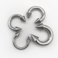 1pc Cincin Hidung Besar Model Spike, Ear Plug Expander Gauge, Baja Anti Karat, Gaya Punk, Anting Hoop, Perhiasan Tindik