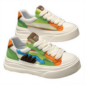 Nouvelles chaussures de sport pour hommes, style color block mignon, tendance, antidérapantes, avec doublure en mesh, chaussures décontractées pour la marche, design tendance. - Product Image 1