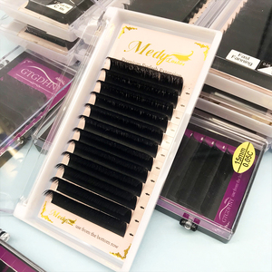 Venta al por mayor de extensiones de pestañas rizadas naturales J B C CC D DD L de etiqueta privada, caja de embalaje de pestañas personalizada - Product Image 1