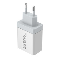 Avustralya Standartlarında 55W Çoklu Portlu USB Şarj Cihazı, Çift PD Portları (Her Biri 20W), 4 Şarj Çıkışı, Hızlı Şarj, PVC